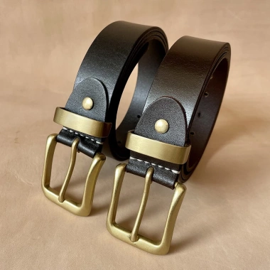 Thắt lưng nam da bò 3.8cm TM804, khóa đồng đúc, nguyên chất, BH 3 năm, kèm hộp lót nhung cao cấp