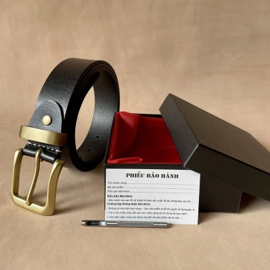 Thắt lưng nam da bò 3.8cm TM804, khóa đồng đúc, nguyên chất, BH 3 năm, kèm hộp lót nhung cao cấp 10