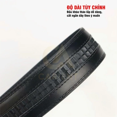Thắt lưng nam da bò cao cấp CARIENT TL68 đen, khóa tự động, 3,5x120cm, bảo hành 12 tháng, chỉ 169k