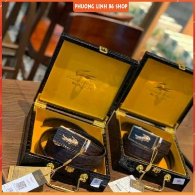 Thắt lưng nam da bò cao cấp mặt cá sấu, bản to, da mềm, hộp gỗ sang trọng - 60.000 VND
