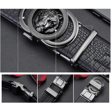 Thắt lưng nam da bò nguyên chất, khóa tự động hợp kim cao cấp - Giá 245.000đ