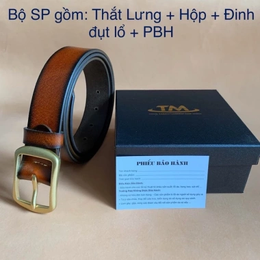 Thắt Lưng Nam Da Bò Nguyên Mặt Khoá Kim Đồng TM110 - Giá Ưu Đãi 350k 2 Thắt Lưng Nam Da Bò Nguyên Mặt Khoá Kim Đồng TM110 - Giá Ưu Đãi 350k 2