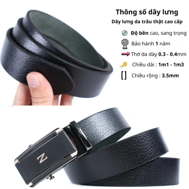 Thắt lưng nam da bò nguyên miếng L257DB1 L257DB4 khóa lăn - Giá ưu đãi 190.000 VND