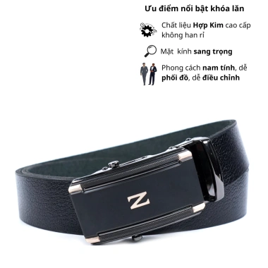 Thắt lưng nam da bò nguyên miếng L257DB1 L257DB4 khóa lăn - Giá ưu đãi 190.000 VND