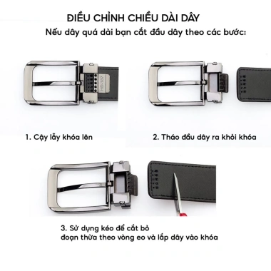 Thắt lưng nam da bò nguyên tấm 3.8cm đen, khóa cài, PQ Leather PL19, bảo hành 12 tháng, 239k