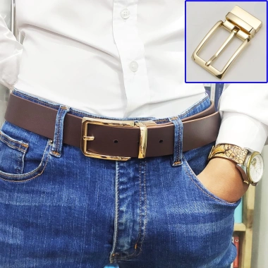 Thắt lưng nam da bò nguyên tấm Bụi Leather L113 màu nâu, khóa thép không gỉ, BH 12 tháng - Giá ưu đãi 366k