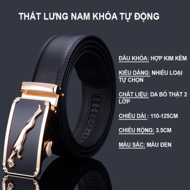 Thắt lưng nam da bò thật 3.5cm cao cấp – Khóa hợp kim tự động, giá ưu đãi 99.500₫ 3