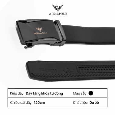 Thắt lưng nam da bò Williampolo POLO20.187-89 mặt khóa bạc kính - chính hãng, cao cấp, chỉ 579k 3