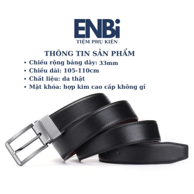 Thắt Lưng Nam Da Thật 2 trong 1 Khóa Kim Xoay 360 độ Mặt Dây Đen Nâu Giá 195k 2