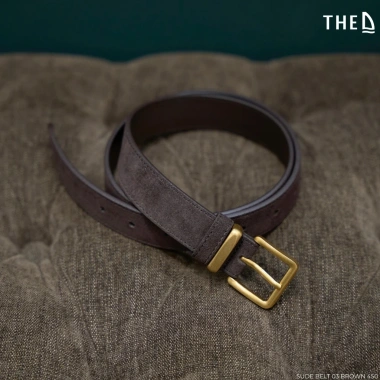 Thắt lưng nam da trơn THE D da lộn size 100-105 Sude Belt 03 giảm giá 450k