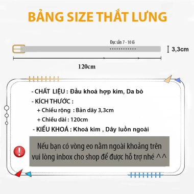 Thắt Lưng Nam Khóa Kim Dây Da Cao Cấp - Hàn Quốc, Chống Gỉ, Mặt Hợp Kim