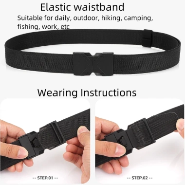 Thắt lưng nam kim loại khóa, dây vải thun nylon 34mm - Giá chỉ 149.600 VND