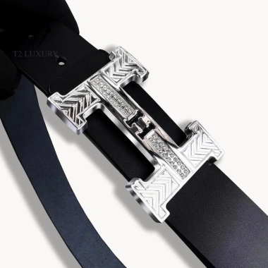 Thắt Lưng Nam Kim Tuyến Khóa Lỗ Mặt Chữ H Vàng Bóng Đá Lấp Lánh Dây Da Bò Sang Trọng - Giá 481.200₫