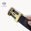 Thắt Lưng Nam Kim Tuyến Khóa Lỗ Mặt Chữ H Vàng Bóng Đá Lấp Lánh Dây Da Bò Sang Trọng - Giá 481.200₫ 5