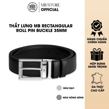 Thắt Lưng Nam MB 35mm Da Bò 2 Mặt Rectangular Roll Pin Buckle - Giá giảm 5.350.000 VND MB123.908 MB130.586