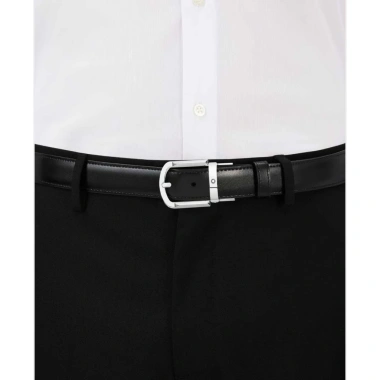 Thắt Lưng Nam MB Horseshoe Buckle 30mm Da Bê 2 Mặt Black Brown Khóa Palladium 7,5 Triệu