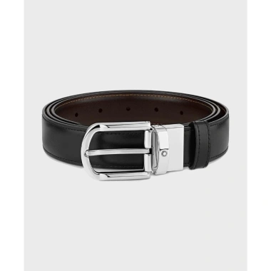 Thắt Lưng Nam MB Horseshoe Buckle 30mm Da Bê 2 Mặt Black Brown Khóa Palladium 7,5 Triệu