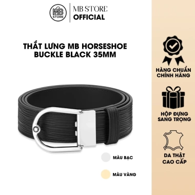Thắt Lưng Nam MB Horseshoe Buckle Đen 35mm Da Bò 2 Mặt Reversible - Giá Ưu Đãi 4.630.000₫