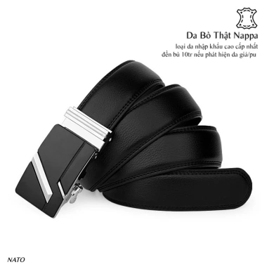 Thắt lưng nam Nato Platinum da bò, khóa tự động, sang trọng, trẻ trung 160k 2