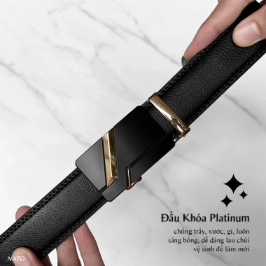 Thắt lưng nam Nato Platinum da bò, khóa tự động, sang trọng, trẻ trung 160k 6