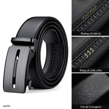 Thắt Lưng Nam Nato William Khóa Tự Động Da Bò Cao Cấp Đen - Sang Trọng, Lịch Sự, Giá 559.999₫ 10