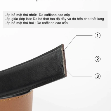Thắt lưng nam Neil Belt da bò thật vân Saffiano, khóa kim Andras cao cấp - Giá chỉ 449.000 VND 7