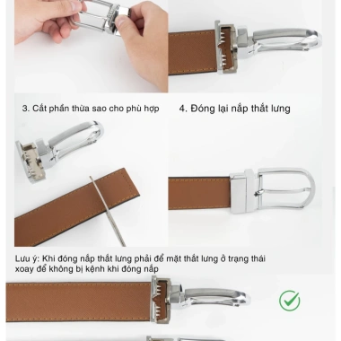 Thắt lưng nam Neil Belt da bò thật vân Saffiano, khóa kim Andras cao cấp - Giá chỉ 449.000 VND 8