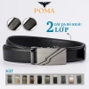 Thắt Lưng Nam POMA Da Bò 2 Lớp Khóa Tự Động PV1-PV4 Mặt Hợp Kim Bền - Giá 285k 6