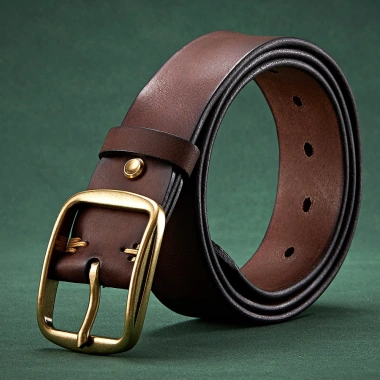 Thắt lưng nam retro da bò dày 3.8cm với khóa đồng hồ - Giá ưu đãi 587.390₫