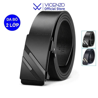 Thắt Lưng Nam VICENZO Da Bò Thật, Dây Bản Nhỏ Luồn Khóa, Bảo Hành 1 Đổi 1 - 168k