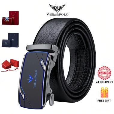 Thắt lưng nam William Polo da thật cao cấp, khóa tự động, hộp quà sang trọng - Giá chỉ 770.000đ