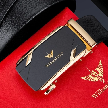 Thắt lưng nam William Polo da thật cao cấp, khóa tự động, hộp quà sang trọng - Giá chỉ 770.000đ