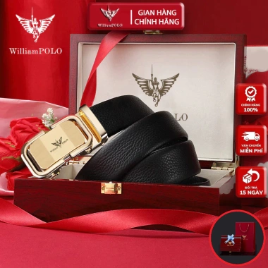Thắt Lưng Nam WilliamPOLO Da Bò 100% WP798 Hộp Gỗ Quà Tặng - Giá 1,5tr