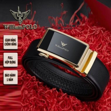 Thắt lưng nam WilliamPOLO da bò cao cấp, hộp kèm túi xách - Giá ưu đãi 525.000đ