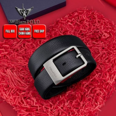 Thắt lưng nam WilliamPOLO da bò POLO22.552P - Full hộp, giảm giá 500k