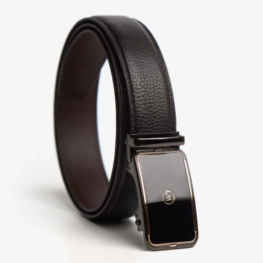 Thắt Lưng Nam WT Leather Da Bò Cao Thật 3.5cm Gold Border Khóa Tăng Đơ Nâu Đen - Giá ưu đãi 937.500₫
