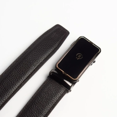 Thắt Lưng Nam WT Leather Da Bò Cao Thật 3.5cm Gold Border Khóa Tăng Đơ Nâu Đen - Giá ưu đãi 937.500₫