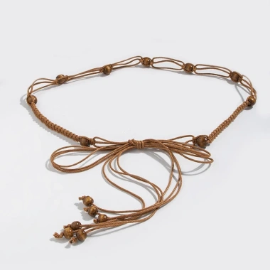 Thắt lưng nữ Bohemian mỏng retro nâu, họa tiết dân tộc, giảm giá 23% chỉ 59.080₫ 7