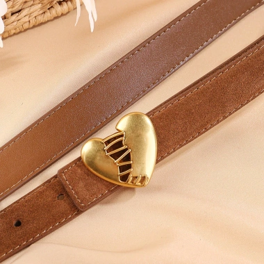 Thắt lưng nữ da lộn trái tim thời trang, khóa mịn, phù hợp áo khoác văn phòng - giảm còn 129.616 VND 3