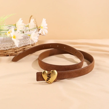 Thắt lưng nữ da lộn trái tim thời trang, khóa mịn, phù hợp áo khoác văn phòng - giảm còn 129.616 VND 4