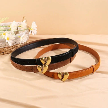 Thắt lưng nữ da lộn trái tim thời trang, khóa mịn, phù hợp áo khoác văn phòng - giảm còn 129.616 VND 5
