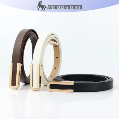 Thắt Lưng Nữ Da Mỏng Tối Giản Khóa Pin - Phối Hoàn Hảo Cho Quần Jean và Váy