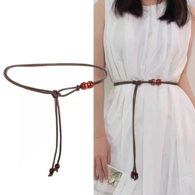Thắt lưng nữ đính cườm cổ điển, dây da dệt Adjustable - Giá 39.600₫