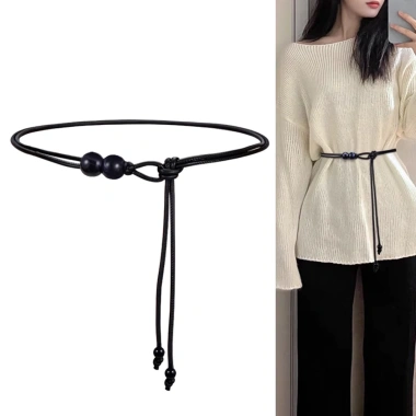 Thắt lưng nữ đính cườm cổ điển, dây da dệt Adjustable - Giá 39.600₫