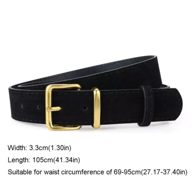 Thắt lưng nữ HYCEO da lộn đa năng, khóa chốt vàng 3,3cm, phụ kiện thời trang quần jean - Giá ưu đãi 102.300 VND 2