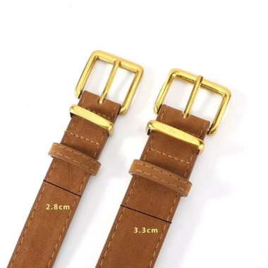 Thắt lưng nữ HYCEO da lộn đa năng, khóa chốt vàng 3,3cm, phụ kiện thời trang quần jean - Giá ưu đãi 102.300 VND 3