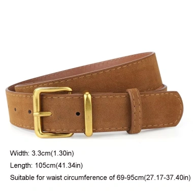 Thắt lưng nữ HYCEO da lộn đa năng, khóa chốt vàng 3,3cm, phụ kiện thời trang quần jean - Giá ưu đãi 102.300 VND 4