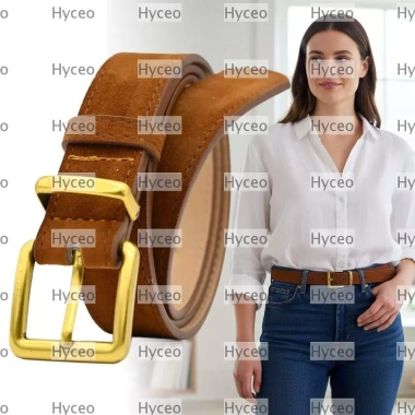 Thắt lưng nữ HYCEO da lộn vintage đa năng, pin khóa sang trọng chỉ 88.000₫