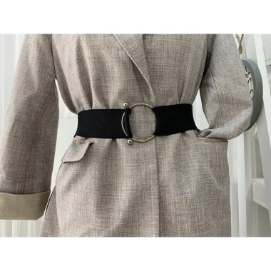 Thắt Lưng Nữ Khóa Tròn Co Giãn Đen Trắng - Phong cách thanh lịch, giá ưu đãi 55.178 8