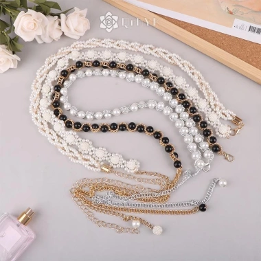 Thắt lưng nữ Qrhyk Ngọc Trai co giãn - Thanh lịch, khóa an toàn, dây xích thời trang, 66.440₫ 4